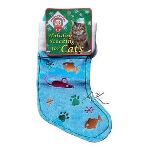 Set of 2 Plush Puppies Kitty Cat Christmas Stocking